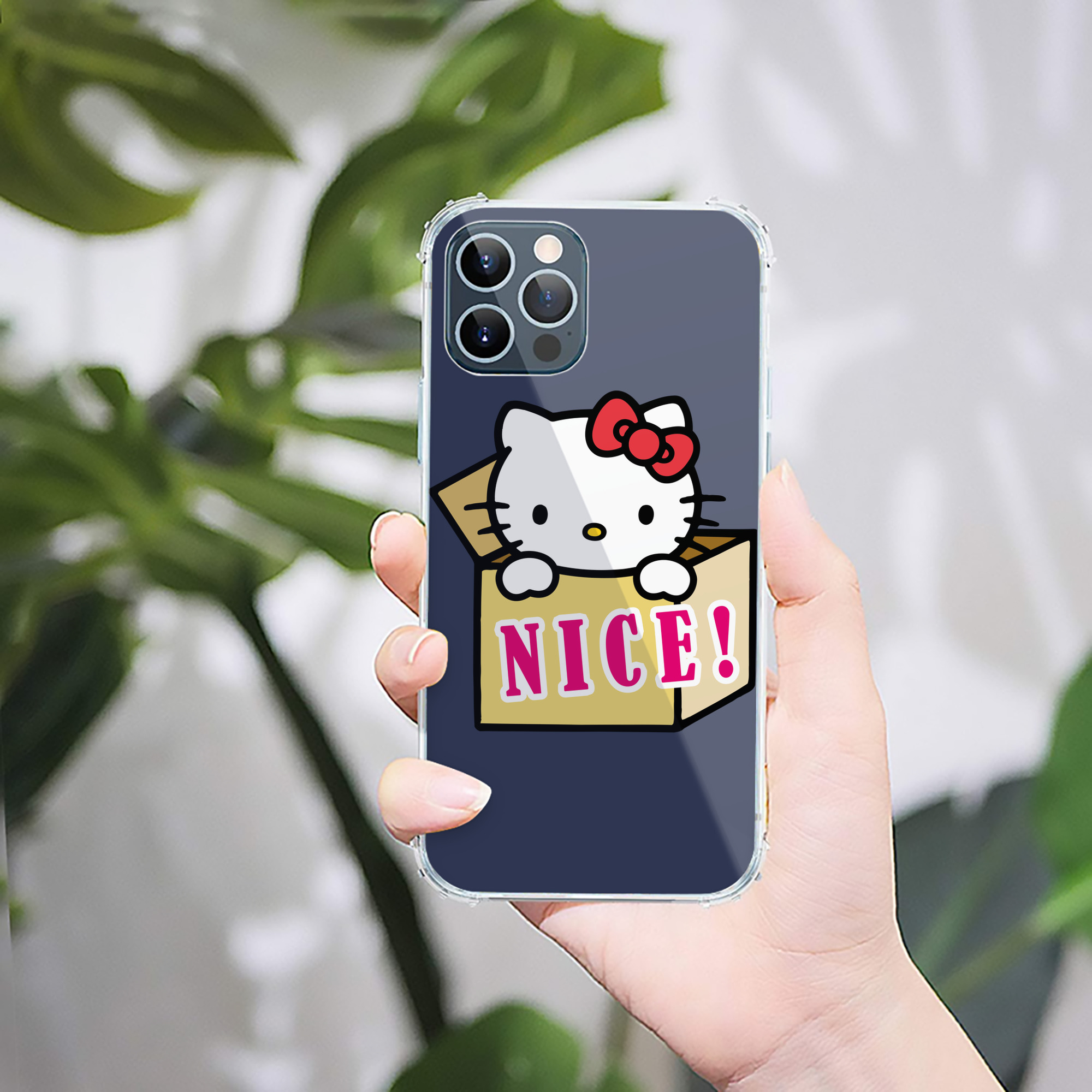 （画像用） Hello Kitty ハローキティ 【iPhone 12シリーズ対応】透明スマホケース（クリアソフトケース）